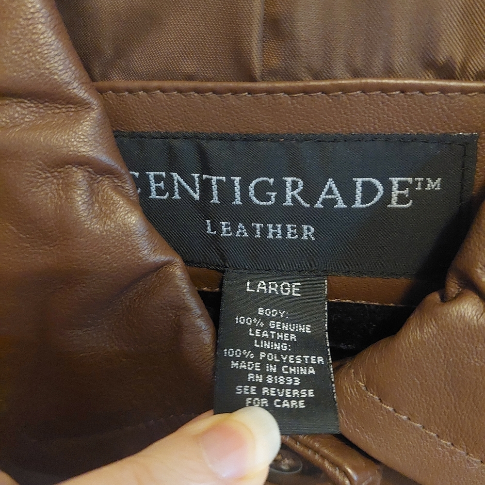 Centigrade Leather Jacket Large Brown - image 2